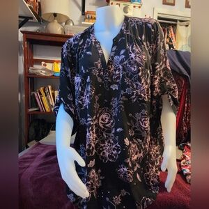 Torrid Harper Black and Pink Floral Top